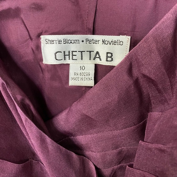 Chetta B Plum Organza Cocktail Dress NWT size 10 - Picture 4 of 7